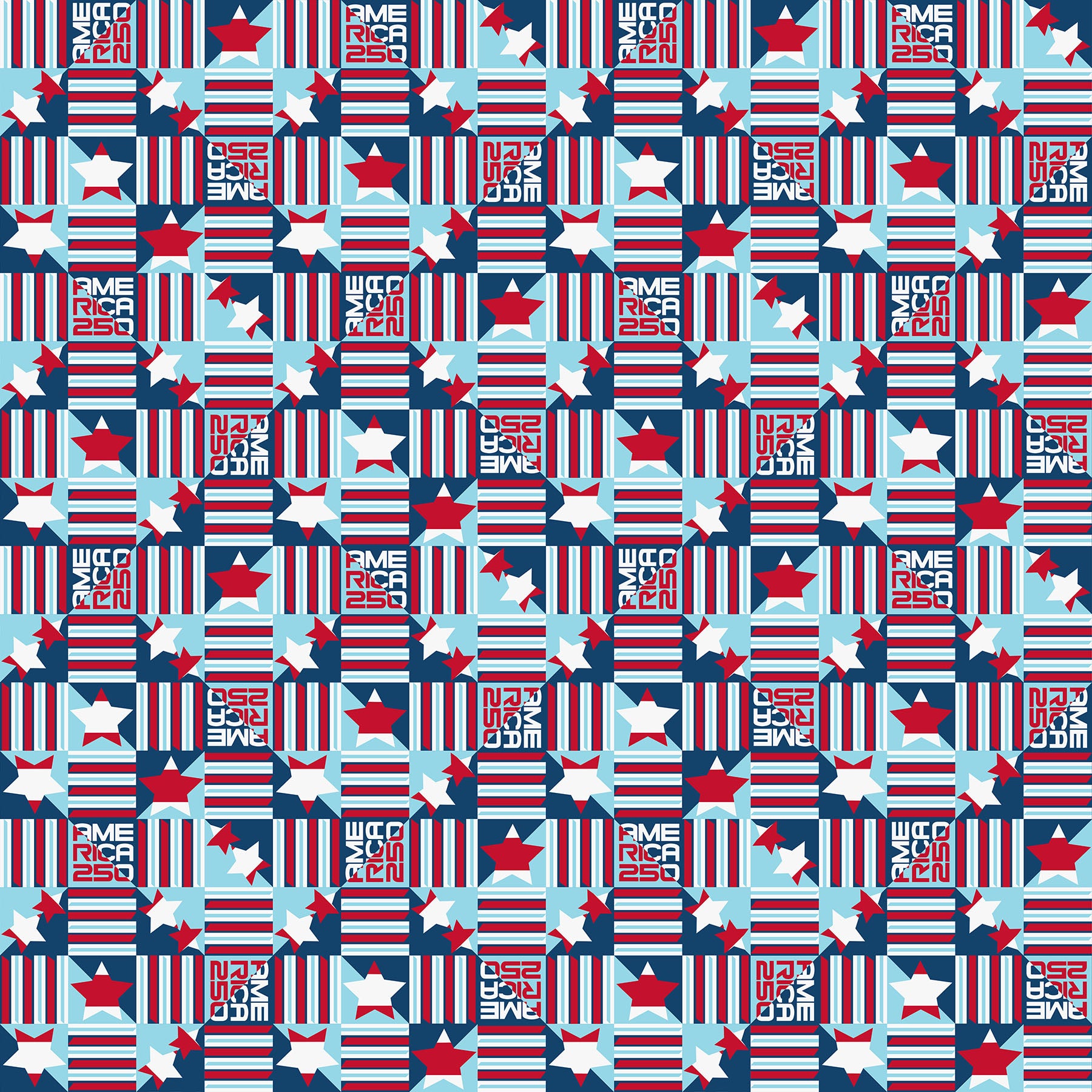 Fabric Northcott Red Multi Stars & Stripes Block America 250™ by the Quarter Yard 29054-24
