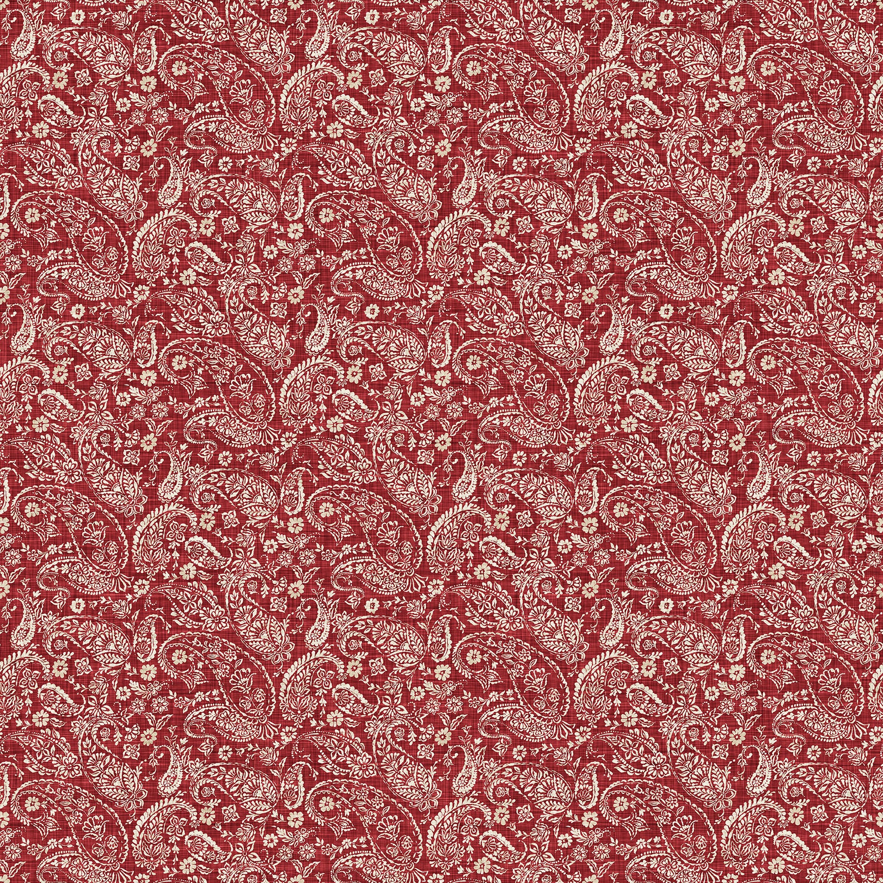 Fabric Northcott Red Paisley Farmhouse Sampler by the Quarter Yard 28607-24