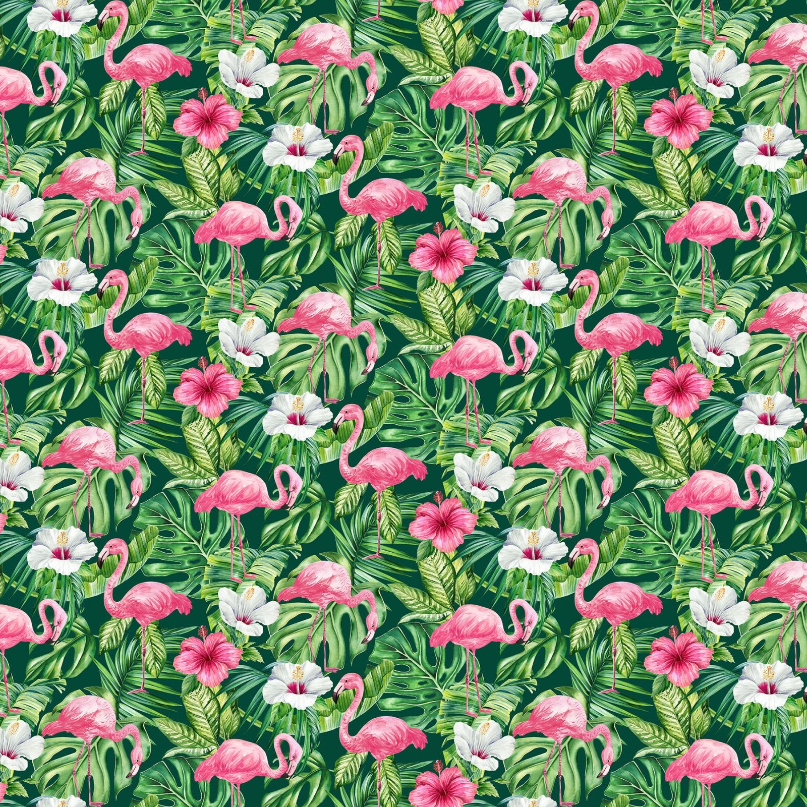 Fabric Northcott Sage Flamingo Palm Floral Coastal Breeze by the Quarter Yard DP28557-78