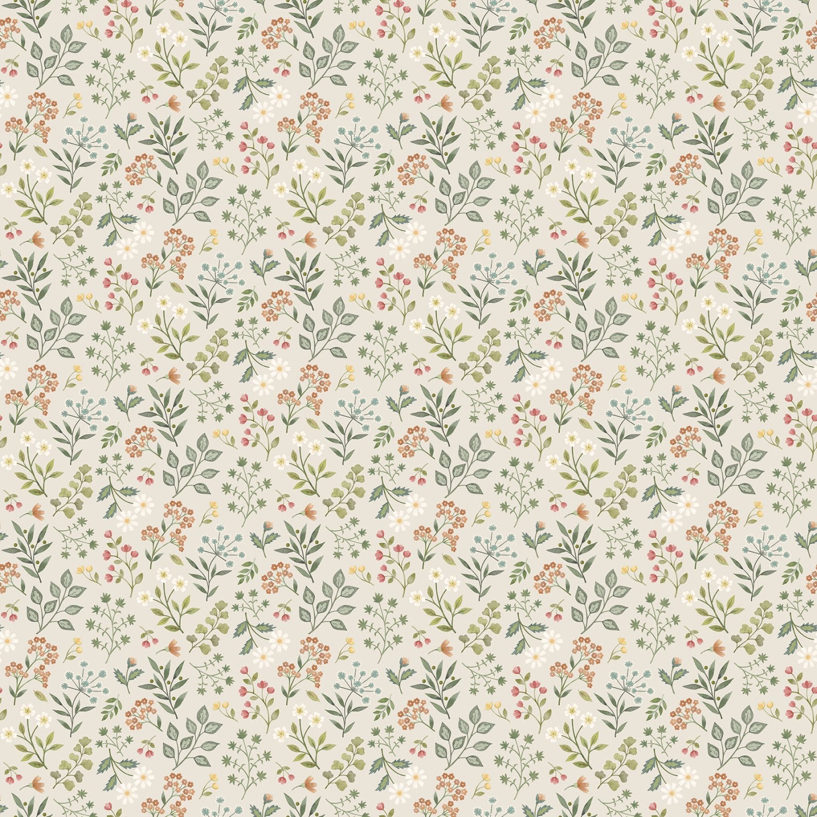 Fabric Northcott Taupe Floral Woodland Heart by the Quarter Yard DP28724-12