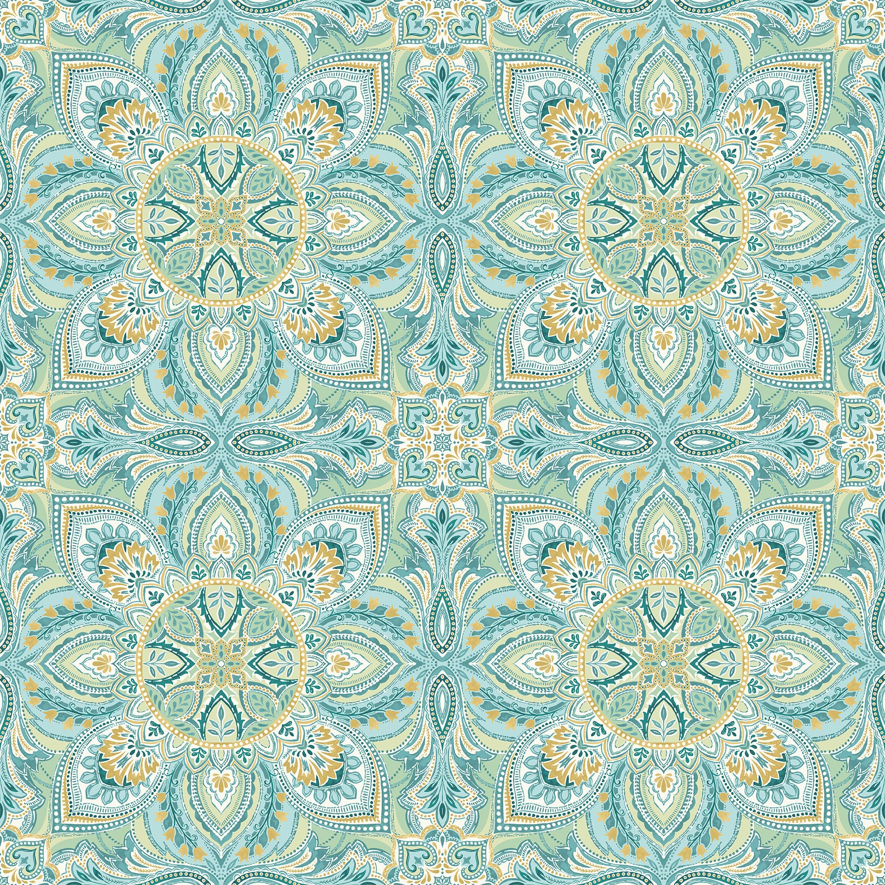 Fabric Northcott Teal Mandala Mariposa by the Quarter Yard 28509-64