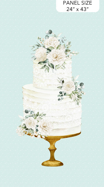 Fabric Northcott Wedding Cake White Wedding 24x43" Quilting Panel 28380-62