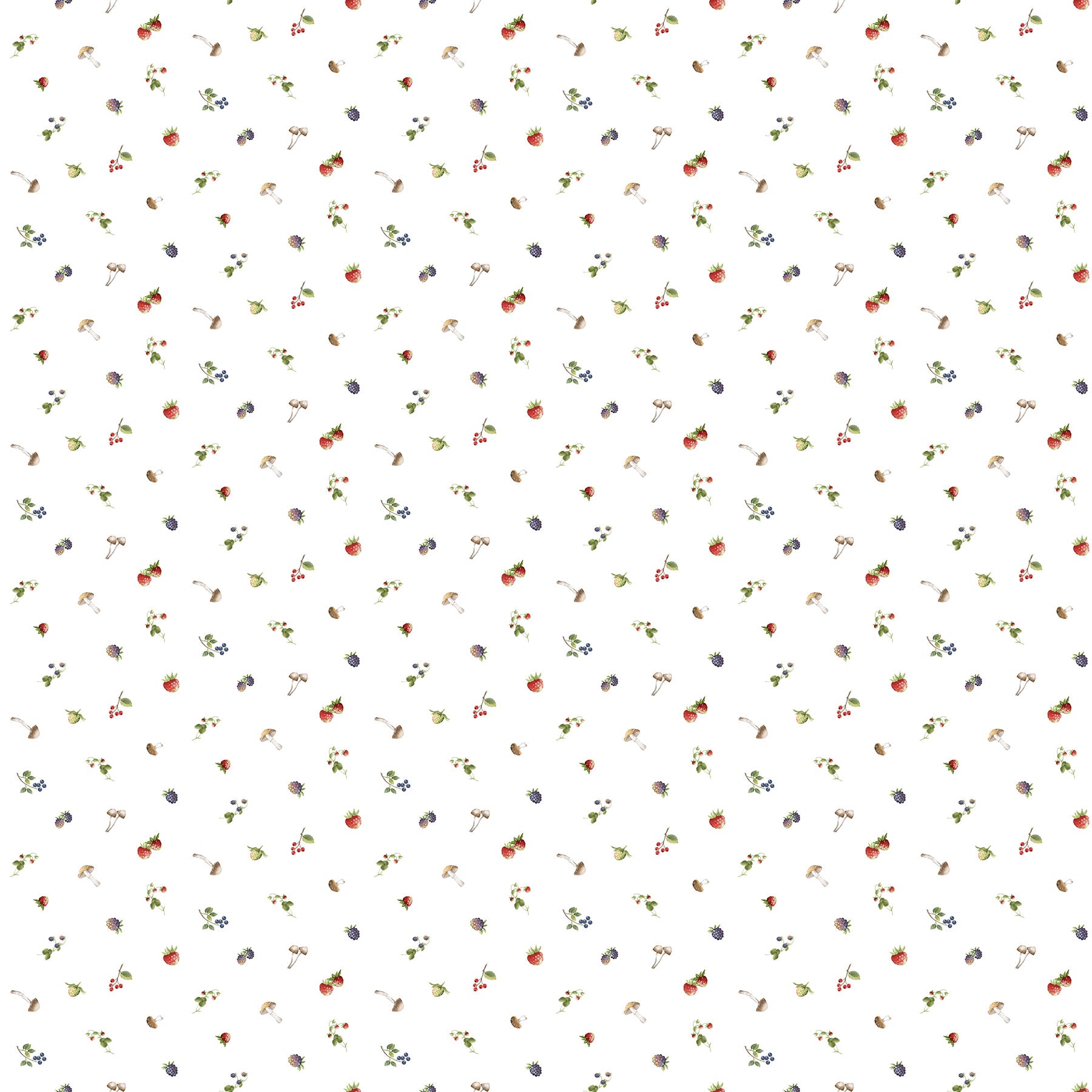 Fabric Northcott White Berry Toss Country Mouse by the Quarter Yard DP29011-10