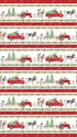 Fabric Northcott White Border Stripe Barnyard Christmas by the Quarter Yard 28808-10