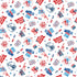 Fabric Northcott White Multi Icon Toss America 250™ by the Quarter Yard 29053-10