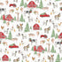 Fabric Northcott White Scenic Barnyard Christmas by the Quarter Yard 28801-10