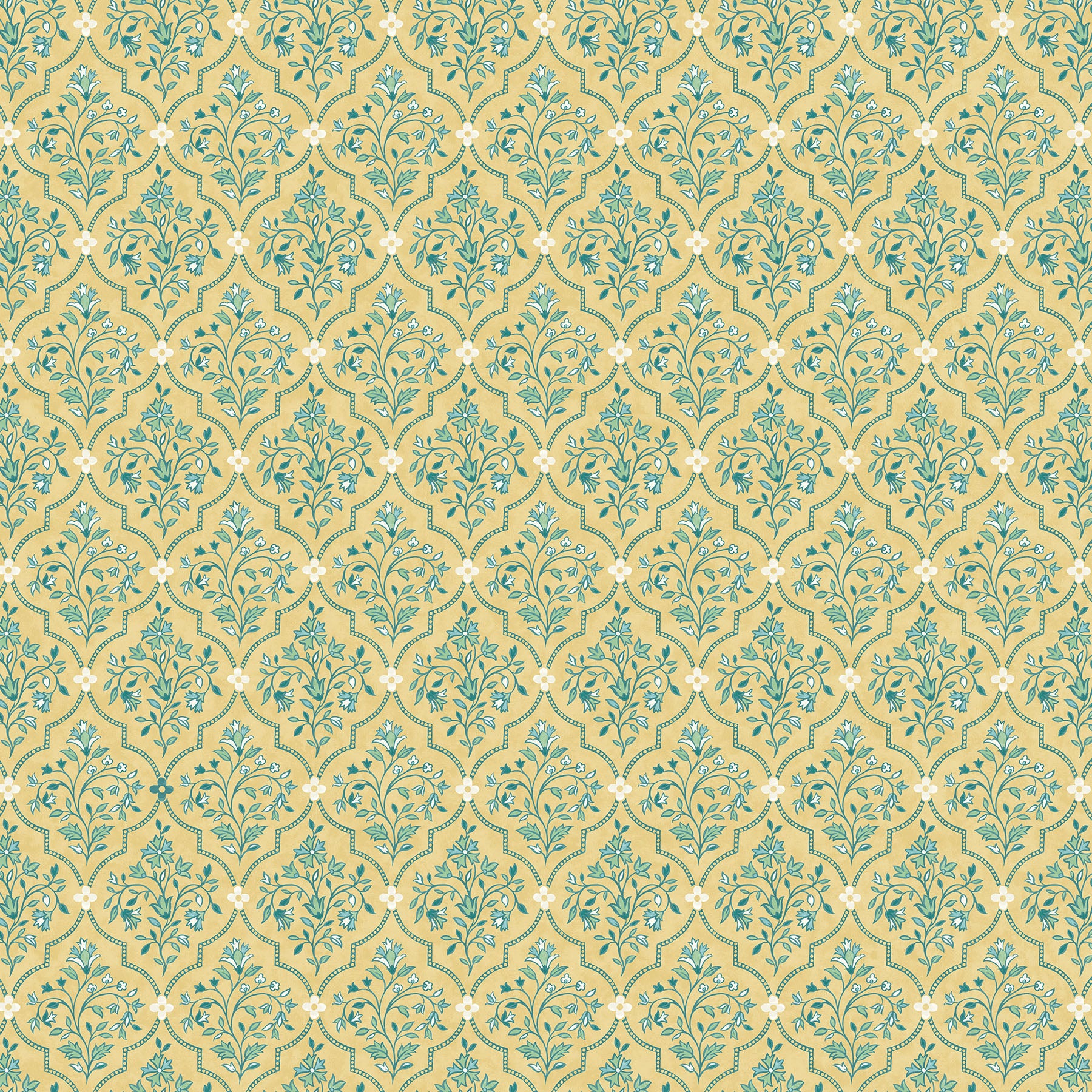 Fabric Northcott Yellow Ogee Mariposa by the Quarter Yard 28512-52