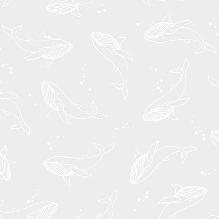 Fabric P & B Textiles A Whale's Tale Ramblings by the Sea by the Quarter Yard RABS-6369-W