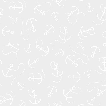 A repeating pattern of white anchors and dotted rope motifs on a light gray background.