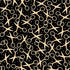A repeating pattern of gold scissors on a black background, with small scattered gold dots throughout.