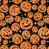 Fabric P & B Textiles Black Tossed Pumpkins Midnight Masquerade by the Quarter Yard 6261-KO