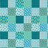Fabric P & B Textiles Blue Green Patterned Patchwork Things with Wings by the Quarter Yard TWWI6000-BG