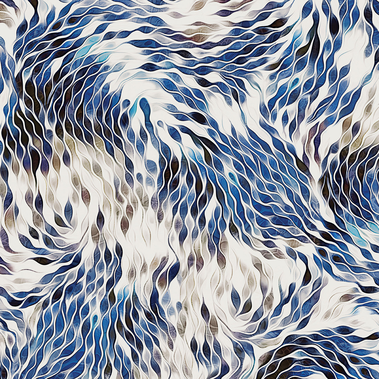 Fabric P & B Textiles Blue Harmonious Strokes Vitality 108" Wide Back by the Quarter Yard VITW6018-B
