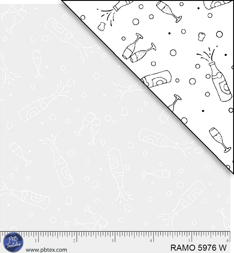 Fabric P & B Textiles Champagne Toast Ramblings for Every Occasion by the Quarter Yard 5976W