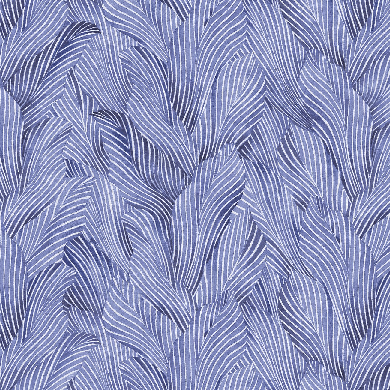 Fabric P & B Textiles Cornflower Blue Tonal Leaves Earth Tones 108" Wide Back by the Quarter Yard EARW05785-B