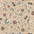 Fabric P & B Textiles Cream Coffee Toss Morning Treat by the Quarter Yard MTRE6103-NE