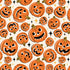 Fabric P & B Textiles Cream Tossed Pumpkins Midnight Masquerade by the Quarter Yard 6261-EO