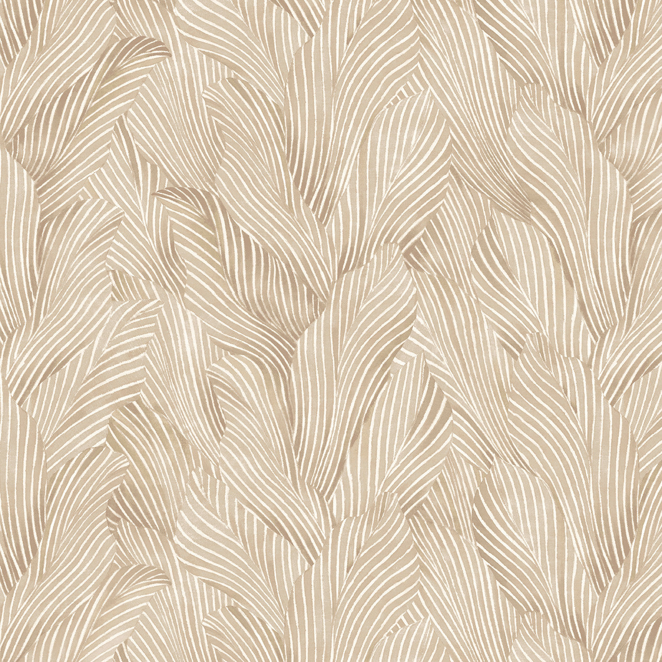 Fabric P & B Textiles Ecru Tonal Leaves Earth Tones 108" Wide Back by the Quarter Yard EARW05785-E