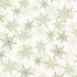 Pattern of green snowflakes on a white background
