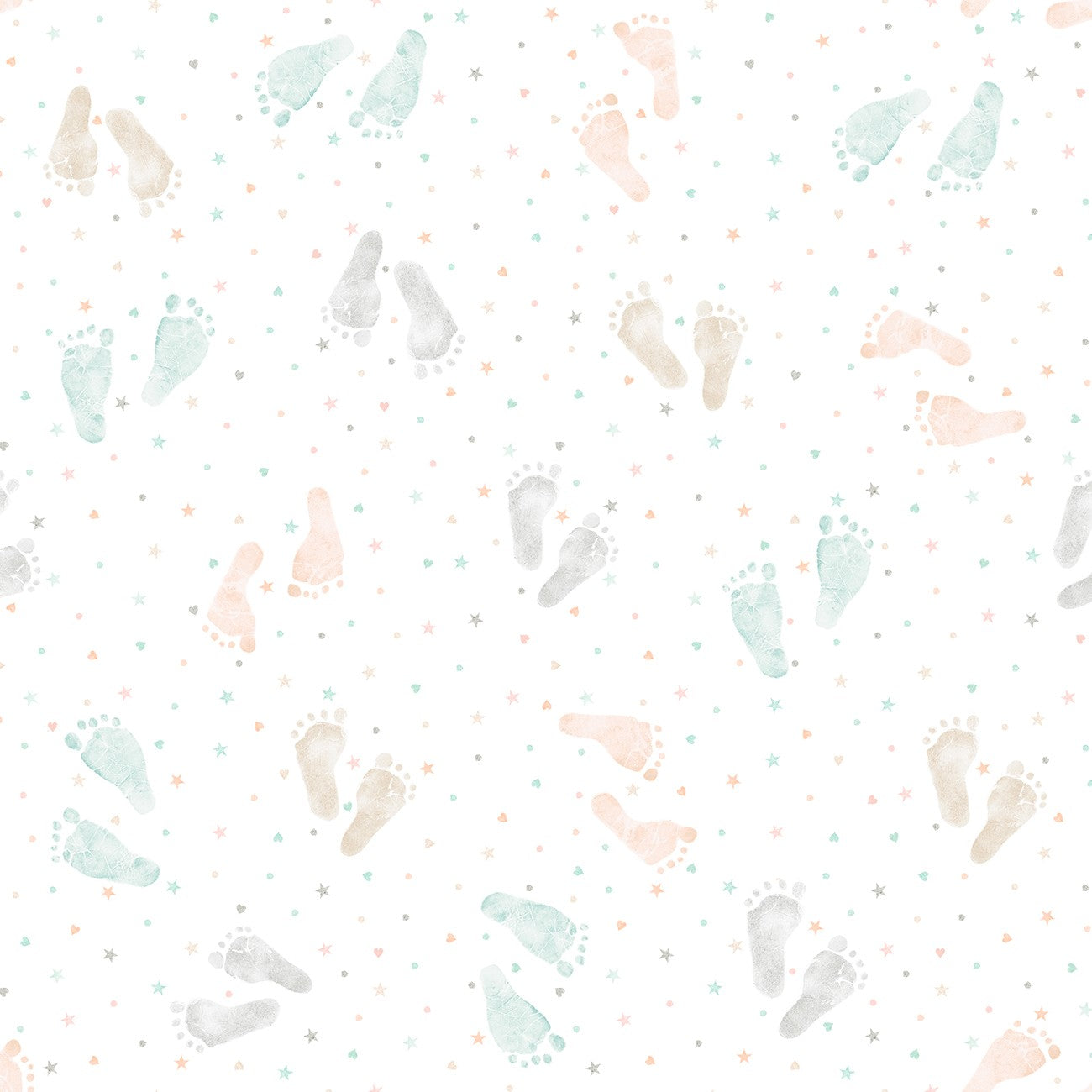 Fabric P & B Textiles Footprints First Impressions in Flannel by the Quarter Yard FIMF-6020-WMU