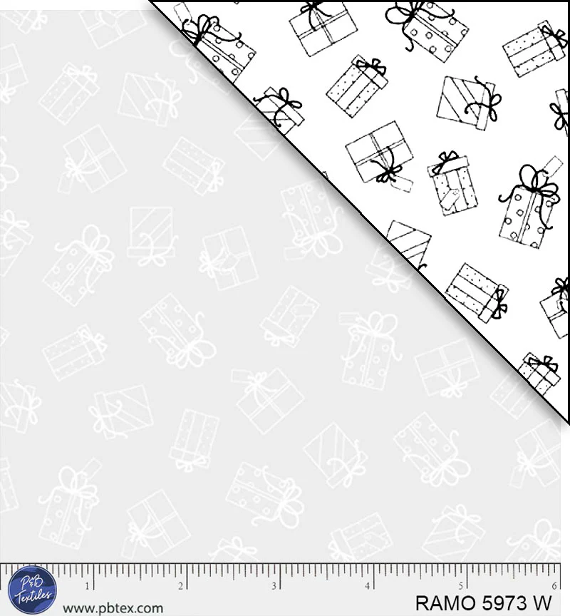 Fabric P & B Textiles Gift Box Toss Ramblings for Every Occasion by the Quarter Yard 5973W
