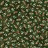 Christmas-themed fabric pattern with holly berries and leaves on a green background