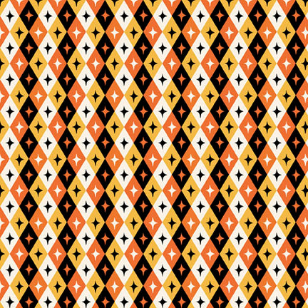 Fabric P & B Textiles Halloween Harlequin Midnight Masquerade by the Quarter Yard 6265-MU