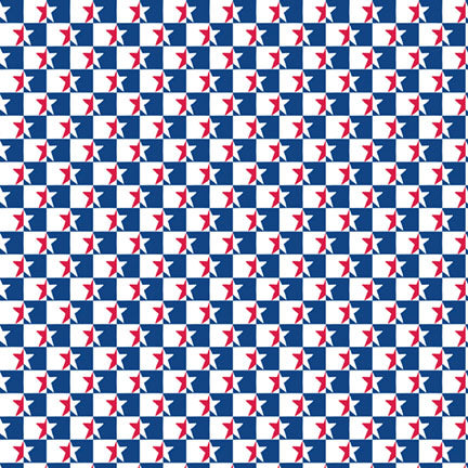 Fabric P & B Textiles Multi Half Stars Patriotic Minis by the Quarter Yard PMIN6050-MU