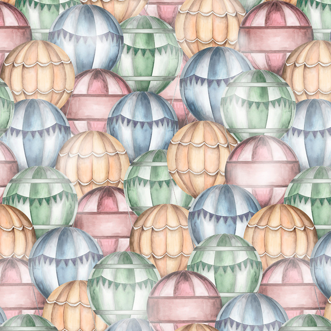 Fabric P & B Textiles Multi Packed Balloons Let's Go On An Adventure by the Quarter Yard LGOA-5935-MU