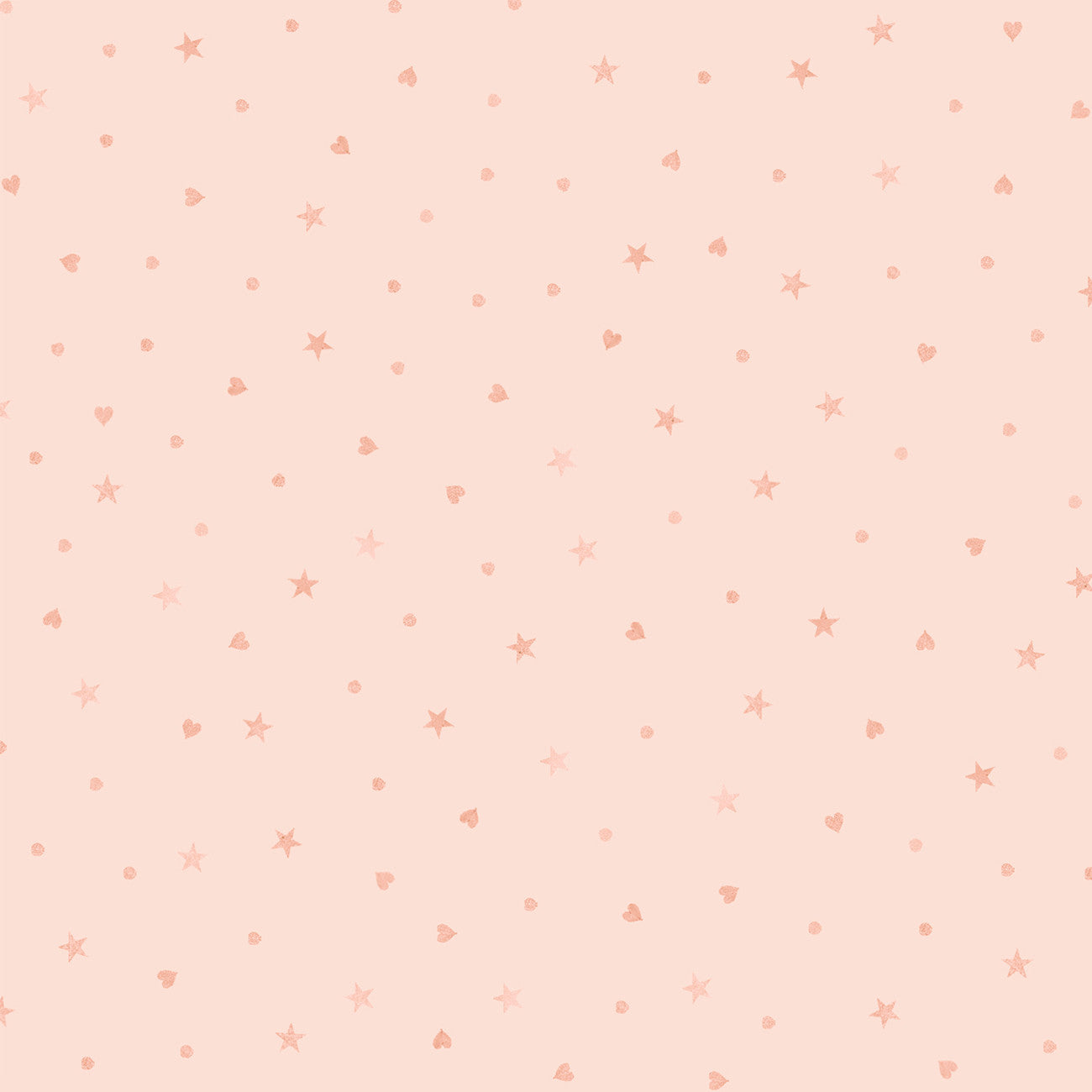 Fabric P & B Textiles Peach Ditsy Stars and Hearts First Impressions in Flannel by the Quarter Yard FIMF-6021-LJ