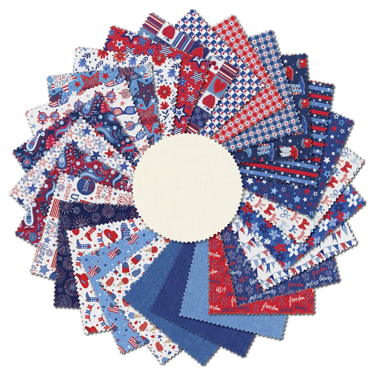 Fabric P & B Textiles Precuts Patriotic Minis