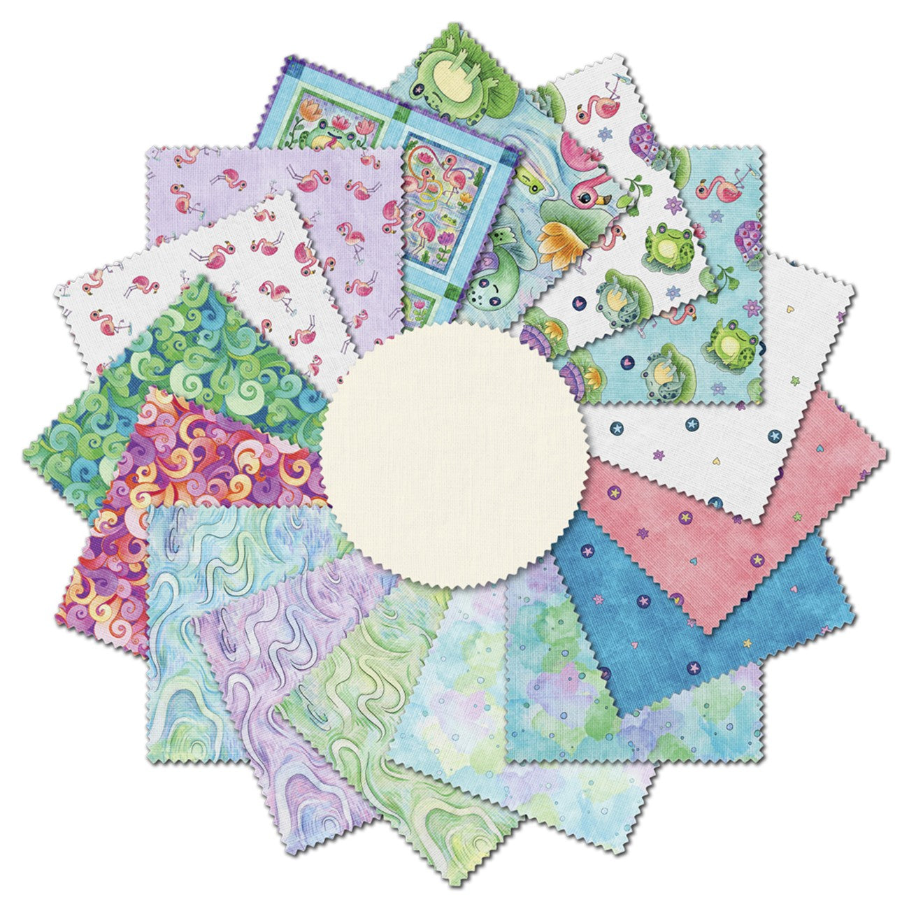 Fabric P & B Textiles Precuts Pondside Pals Precuts