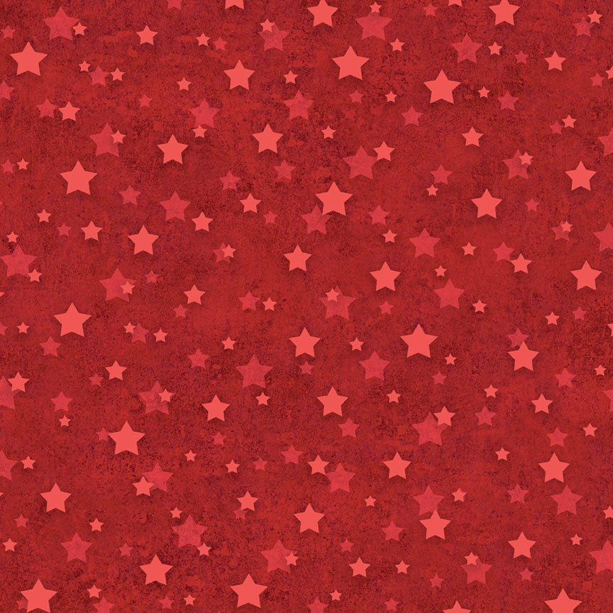 Fabric P & B Textiles Red Star Spangled 108" Wide Back by the Quarter Yard STSW6170-R
