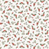 Pattern of holly leaves and berries on a white background