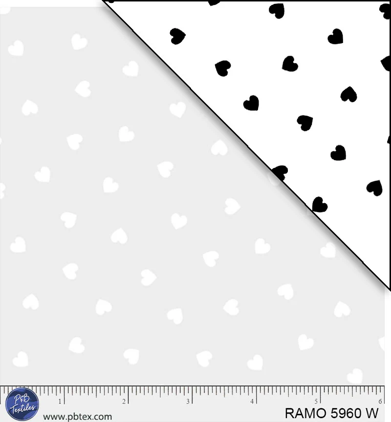 Fabric P & B Textiles Solid Hearts Ramblings for Every Occasion by the Quarter Yard 5960W