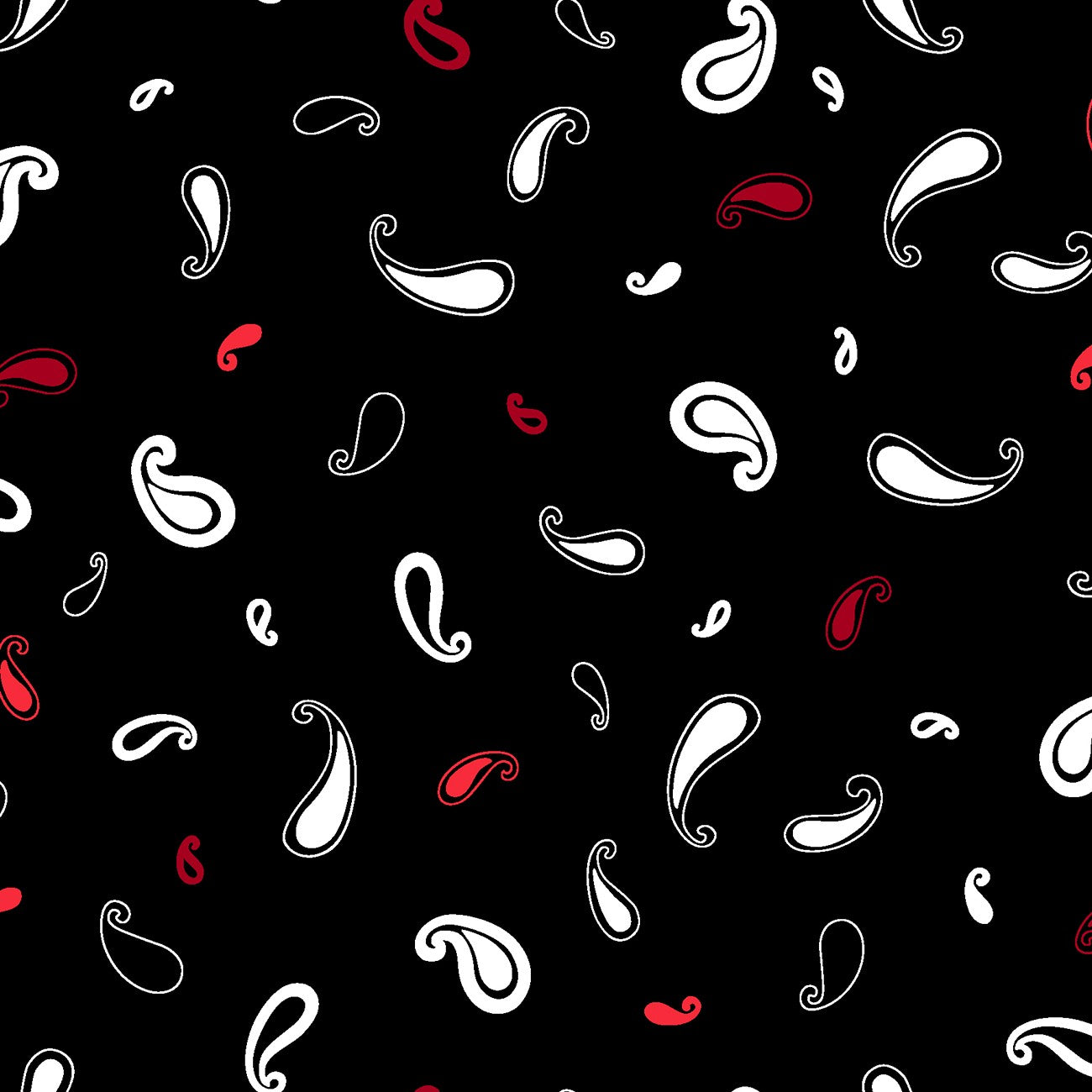 Fabric P & B Textiles Tossed Paisleys Crimson Royale by the Quarter Yard CROY6067-K