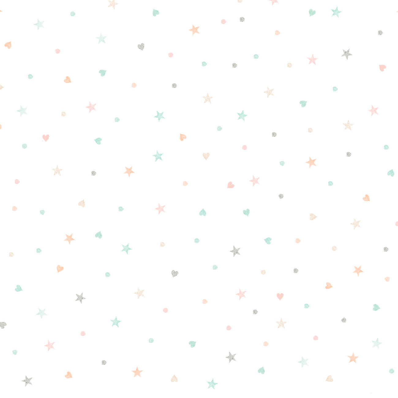 Fabric P & B Textiles White Ditzy Stars and Hearts First Impressions in Flannel by the Quarter Yard FIMF-6021-WMU