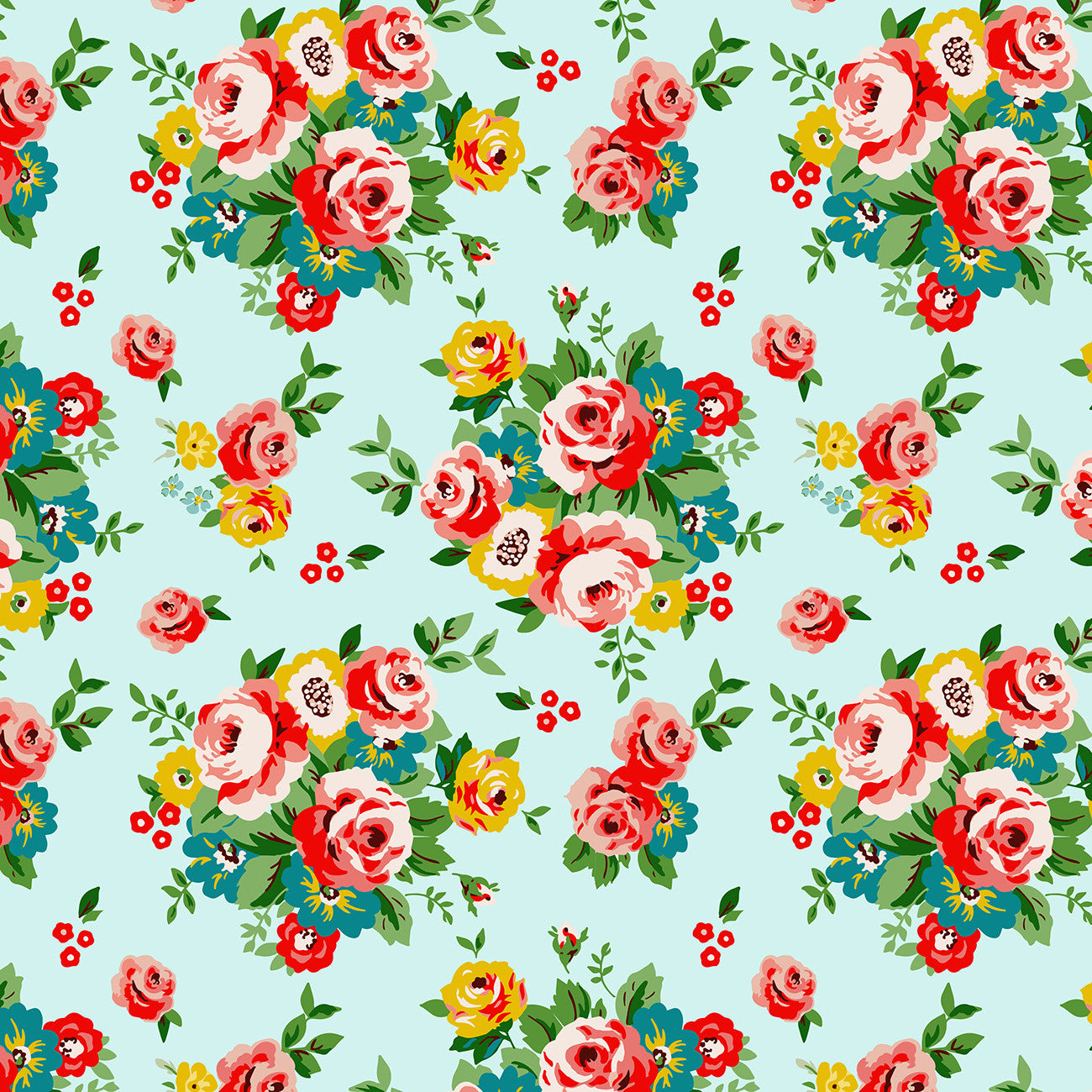 Fabric Poppie Cotton Blue Matilda by the Quarter Yard MA25103