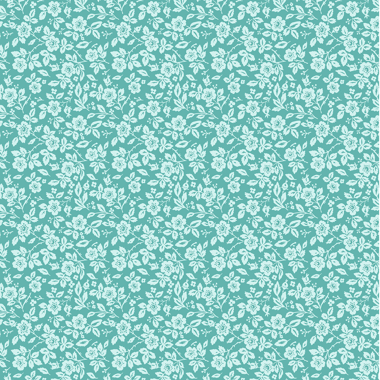 Fabric Poppie Cotton Blue Polly Matilda by the Quarter Yard MA25112