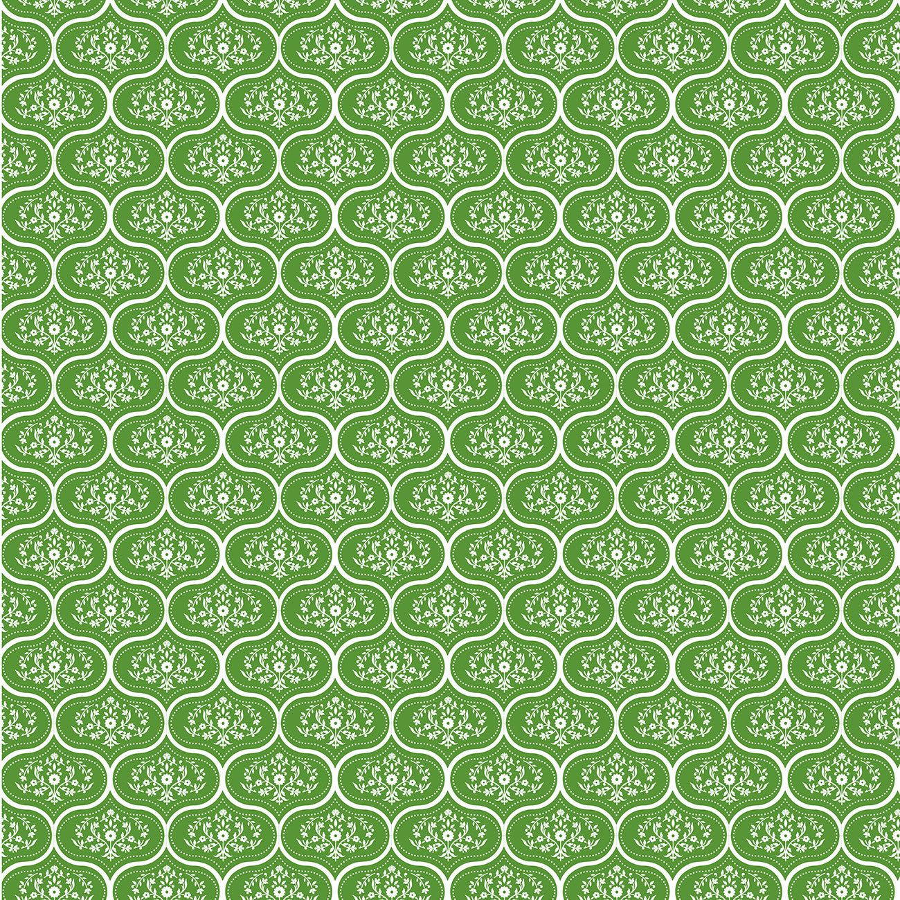 Fabric Poppie Cotton Green Belle Matilda by the Quarter Yard MA25119