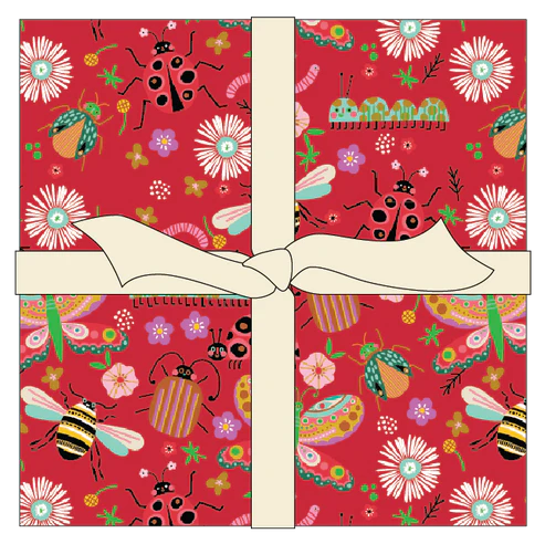 Fabric Poppie Cotton Hey Love Bug 42pc 5" Squares BG25151