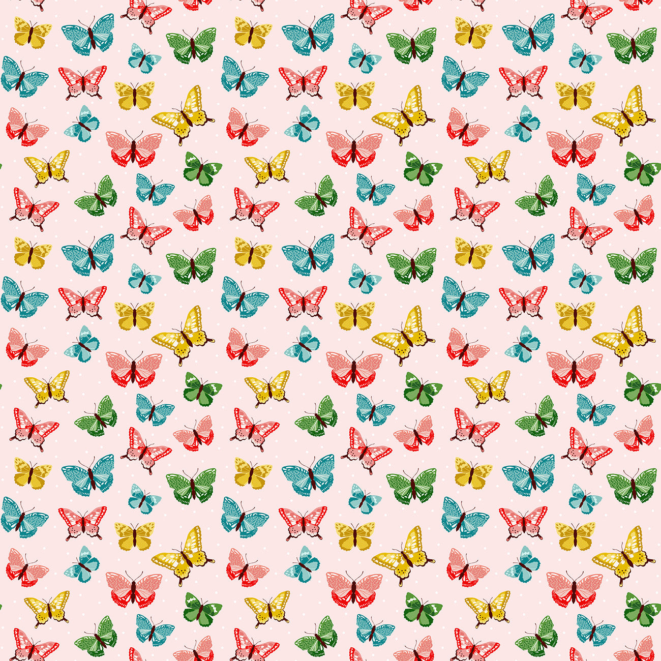 Fabric Poppie Cotton Pink Aunt Bea Matilda by the Quarter Yard MA25108