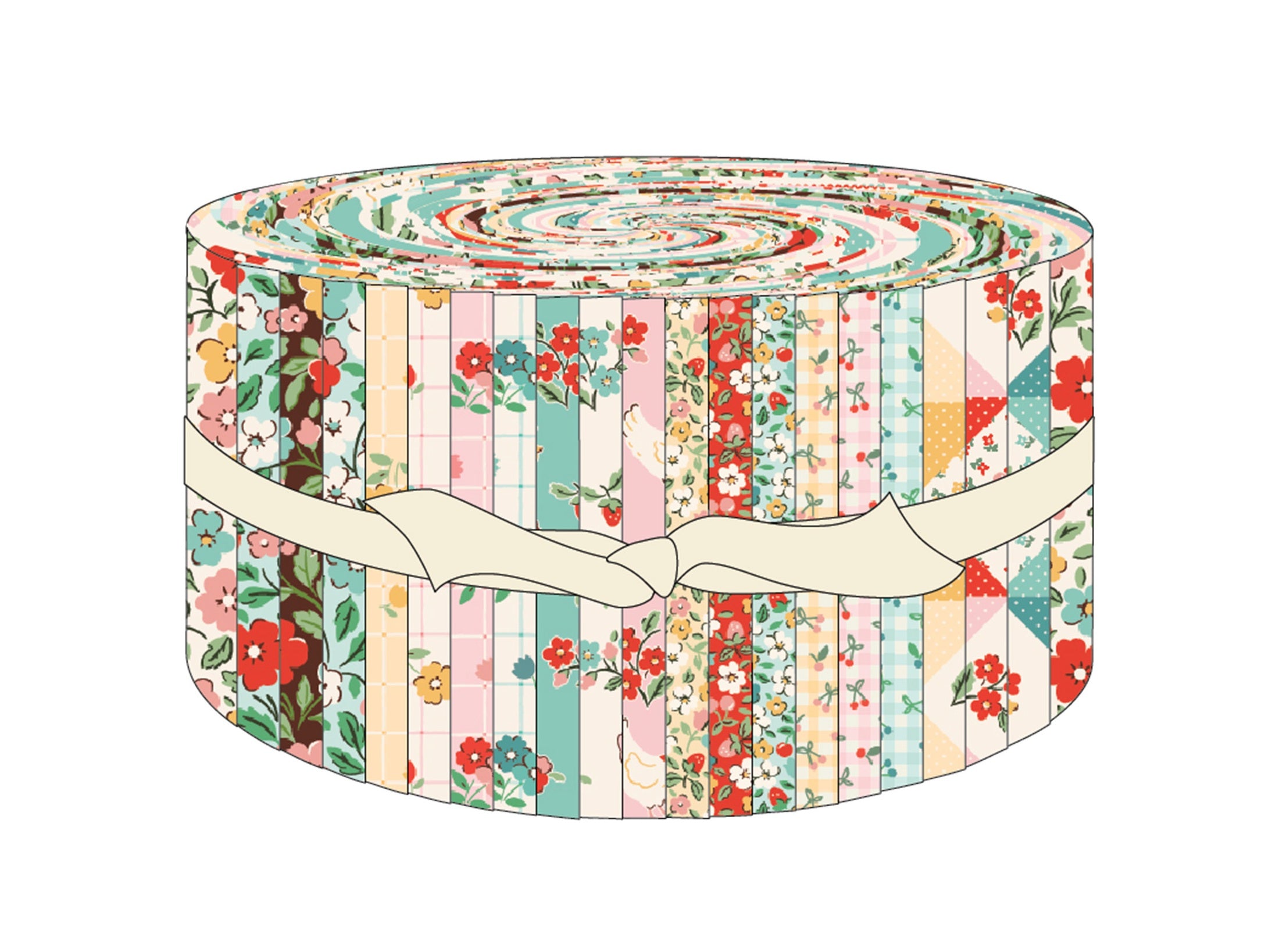 Fabric Poppie Cotton Precuts Farmhouse Fancy 42pc 2.5" Strip Roll FH25971