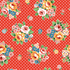 Fabric Poppie Cotton Red Bouquet Flower Market by the Quarter Yard FM25403