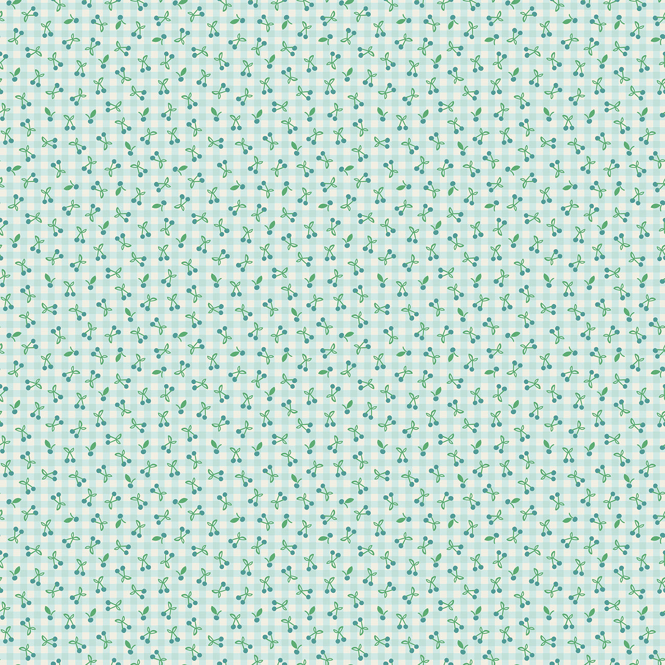 Fabric Poppie Cotton Teal Cherry Pie Farmhouse Fancy by the Quarter Yard FH25969