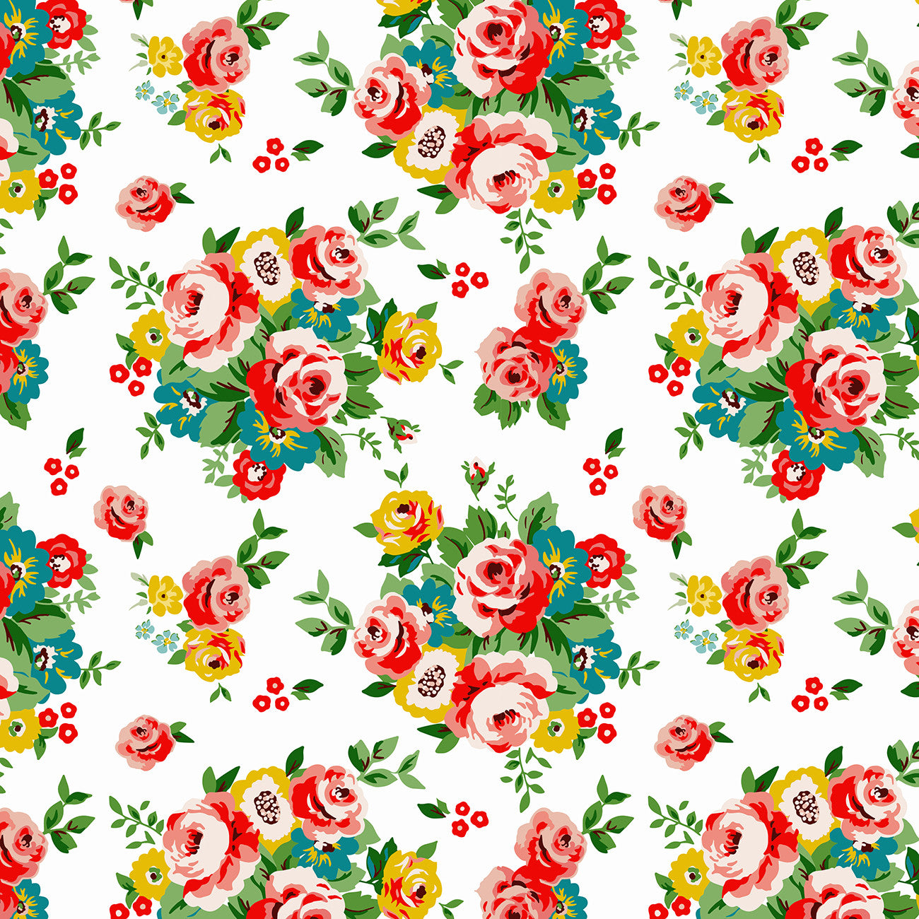 Fabric Poppie Cotton White Matilda by the Quarter Yard MA25101
