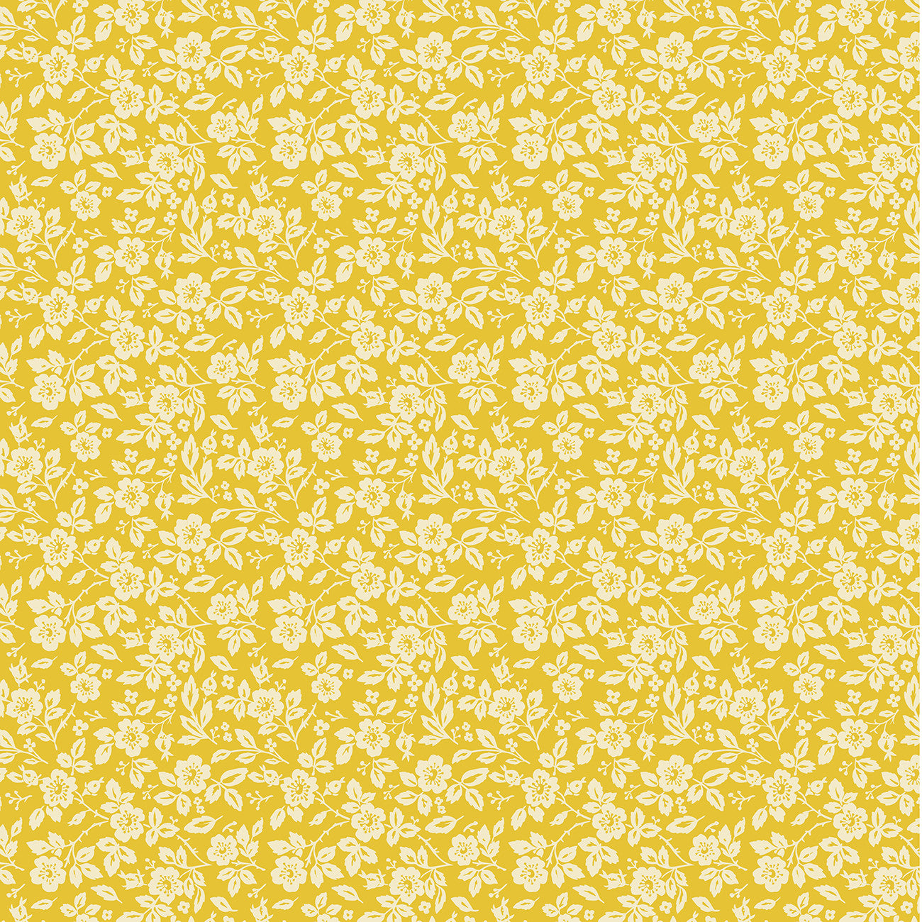 Fabric Poppie Cotton Yellow Polly Matilda by the Quarter Yard MA25110