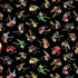 Colorful fishing lures pattern on a black background