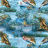 Illustration of fish swimming underwater with a boat and person in the background