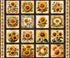 Fabric QT Charcoal Sunflower Serenade Picture Patches Panel 31801-J